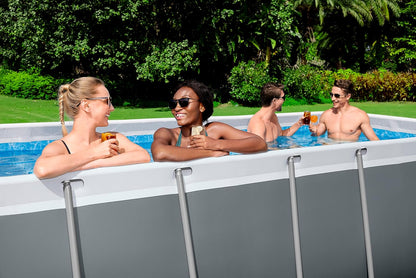 Bestway Steel Pro Max Kit Piscine Hors Sol - 412 cm x 201 cm x 122 cm - Gris foncé