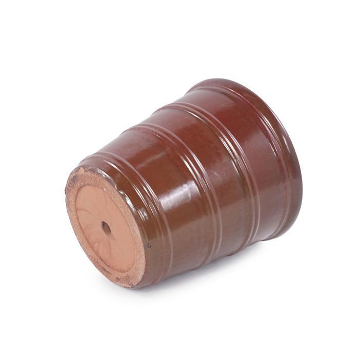 Pots de Fleur en Céramique - 41,5x41,3 cm - Grand Bac à Fleurs avec Trou de Drainage - Vase Design pour Jardin - Taupe