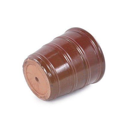 Pots de Fleur en Céramique - 41,5x41,3 cm - Grand Bac à Fleurs avec Trou de Drainage - Vase Design pour Jardin - Taupe