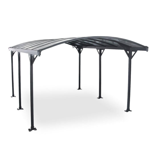 Abri de voiture carport en aluminium 5,8 x 3 m Avera(Gris)