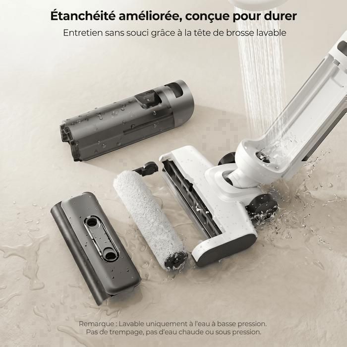 LARESAR M5 Aspirateur laveur 3‑en‑1 sans fil – 25 kPa– Auto‑nettoyage – Système de séchage – Anti‑odeurs – LED – Anti‑enchevêtrement