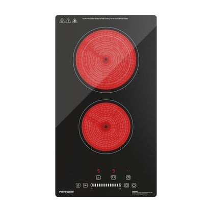 Plaque de Cuisson Vitrocéramique FIREGAS - 4 zones 7200W - L59 x P52 cm - Noir