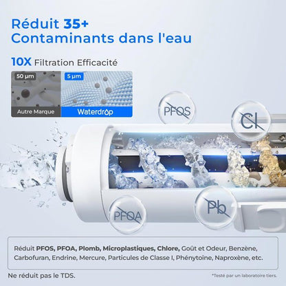 Waterdrop Pichet de filtre à eau électrique, distributeur d'eau rechargeable, système de comptoir instantané de 15 tasses(3)