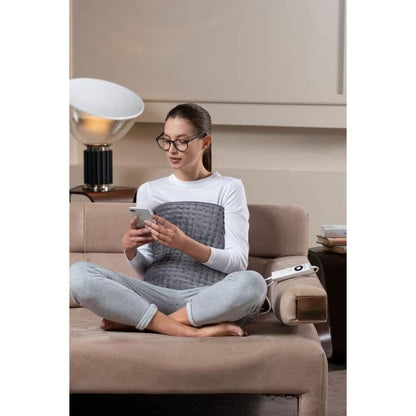 Surmatelas Chauffant - Imetec - 2 Places Adapto, 150x160 cm - 6 Températures Chauffage Rapide - 100% Coton - Température Constante
