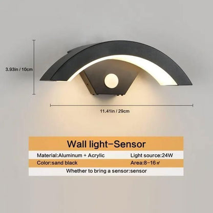 DELIPOP Applique Murale Extérieure LED 24W - Capteur Lumineux, Étanche IP65, 6500k Lumière Blanche pour Jardin（Paquet de 2）- Noir