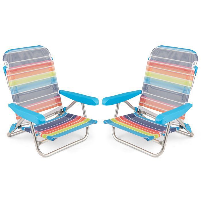 Lot de 2 Chaises de Jardin Extérieur Pliable COSTWAY, Cadre Léger en Aluminium, Dossier Réglable en 4 Positions, Sac Isotherme