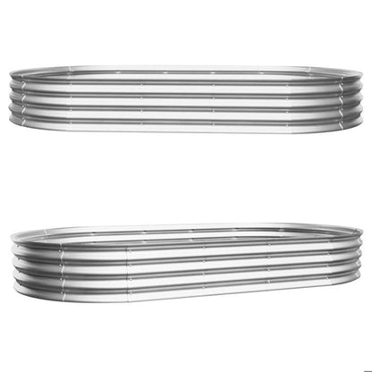 Lot de 2 Jardinière surélevée d'extérieur - BELLEMAVE - Bac de jardin métal galvanisé - Robuste - Antirouille- 243,84x121,92x30,48cm