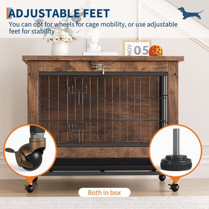 Barrière pour chien autoportante en bois massif, 4 panneaux pliables, tapis antidérapants, Sans peinture, 203*1.8*90 cm