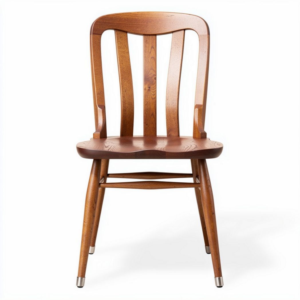 Chaise en bois naturel à dossier haut pour salle à manger 45 x 45 x 85cm