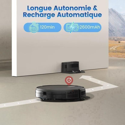 Aspirateur Robot Laveur 3 en 1 AIRROBO P30, 4000Pa Laveur Poils Animaux, 120Min, 7,8cm Ultra-Mince Silencieux, Charge-Auto