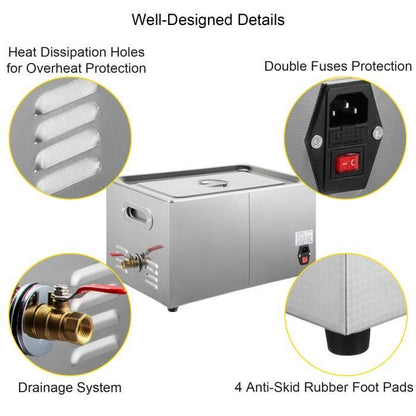 Nettoyeur à Ultrasons 6,5 L - VEVOR - Minuterie Chauffage 80℃