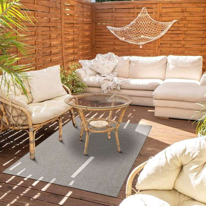 Tapis d'extérieur/intérieur aspect jute blanc D160
