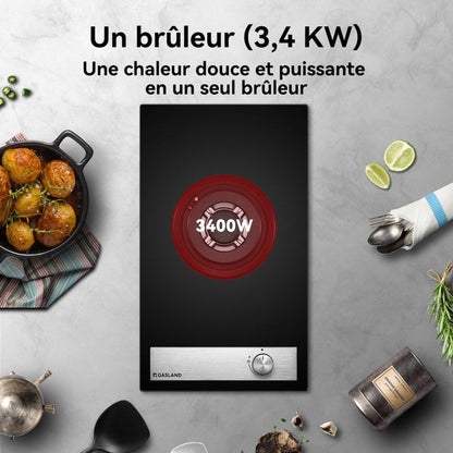 GASLAND GH30BF Plaque de Cuisson Gaz 2 Feux, Plaque gaz Verre trempé, GPL/gaz naturel Noir 30 cm