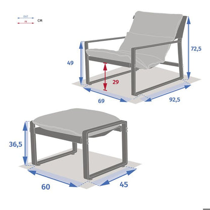 Fauteuil relax de jardin "Lambinio" blanc en aluminium en acier traité en epoxy - Hespéride