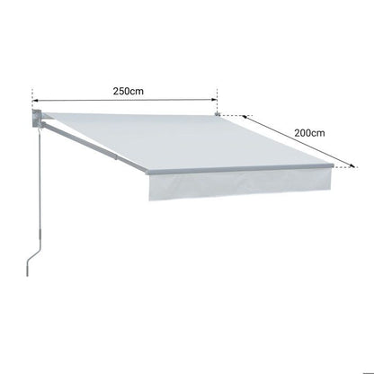 Store banne SAULE 2,5 × 2m - Toile grise et structure grise