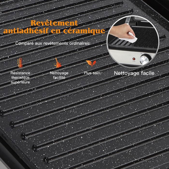 Aigostar Presse à Panini 2000W : Grille-Sandwich avec Plaque Antiadhésive Extra-Large