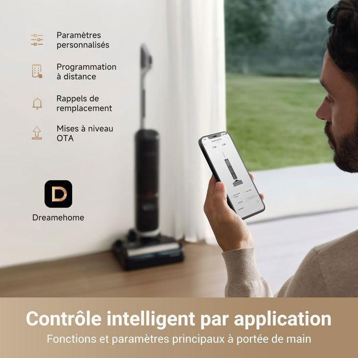 ASPIRATEUR Balai Aspirateur Laveur DREAME H12 Pro FlexReach, porte  Plat  180,schage 5 Min,18 kPa,Nettoyage Deux Bords