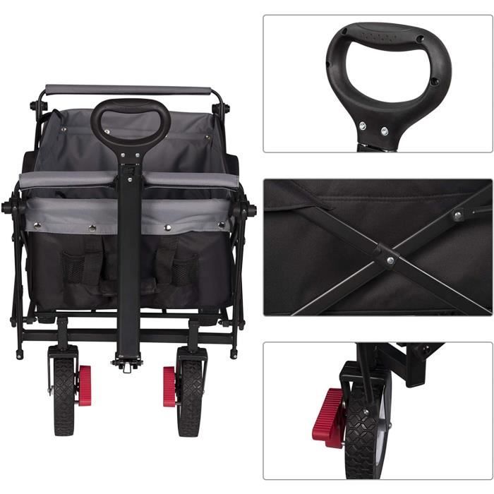 Chariot de manutention pliable WOLTU - capacité de charge 80kg - Anthracite