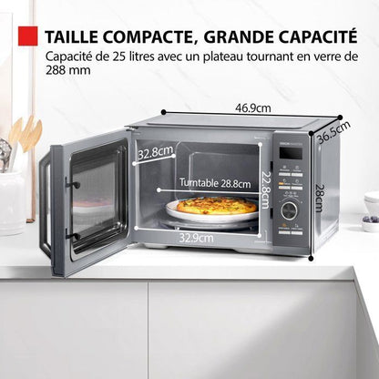 Micro-ondes combin pose libre MW3-SAC26SF(BK) 26L, 900W  Gril 1000W  Convection 2100W - Connection WiFi & Friteuse sans huile