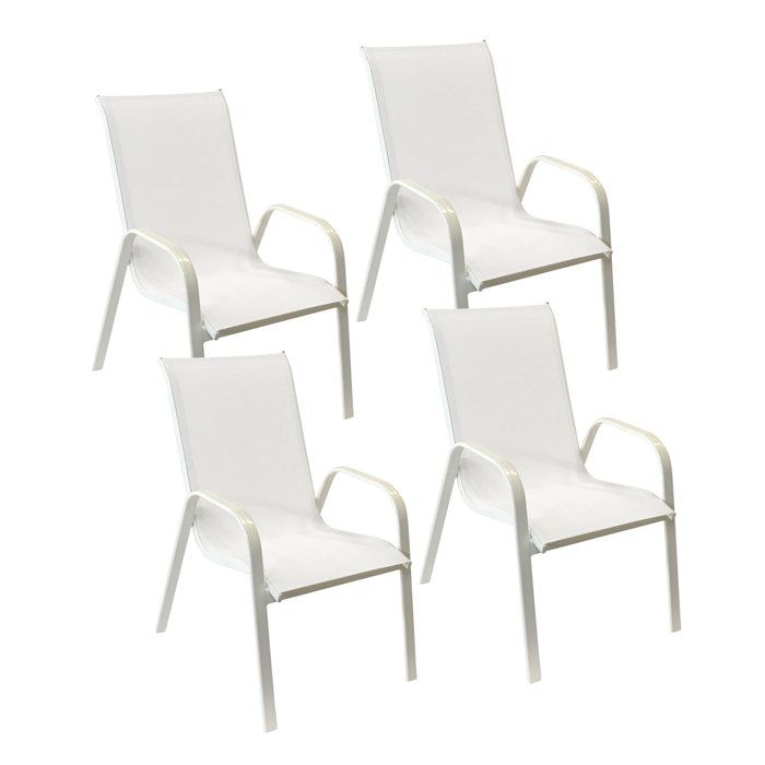 Lot de 4 chaises MARBELLA en textilène gris - aluminium gris anthracite