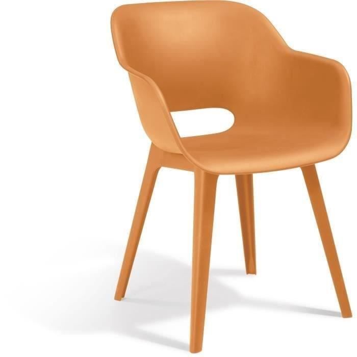 Chaises de jardin - KETER - AKOLA - Lot de 2 en résine - Gris olive - Dossier ergonomique