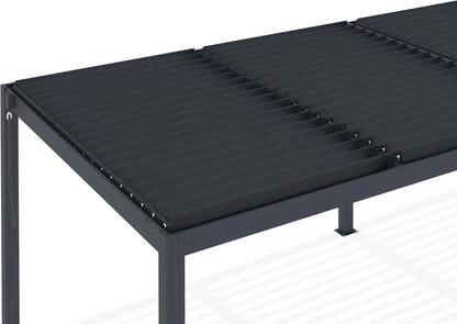 CAZEBOO Pergola Bioclimatique 6x3m Autoportée Santa – Aluminium Gris Lames Orientables en Acier – Tonnelle de Jardin Abri Terrasse – Résistante Vent 55 km/h – Protection Soleil Pluie – Montage Facile