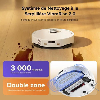 Roborock Q10 S5 Set  Aspirateur Robot 10000 Pa Aspiration, Anti-emmêlement,Levage des Serpillères de 8 mm, Évitement