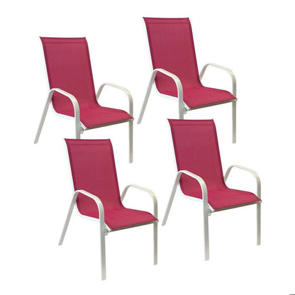 Lot de 4 chaises MARBELLA en textilène gris - aluminium gris anthracite