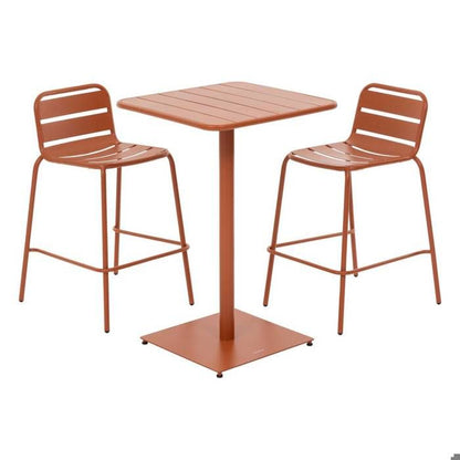 Table haute de jardin "Phuket" ambre 2 places en acier  - Hespéride