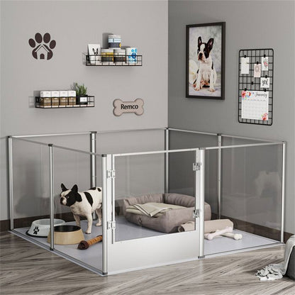 Parc pour Petits Animaux Enclos Lapin Intérieur Rongeur Chiot Cochon d'Inde - 6 Panneaux - 124x63x40cm
