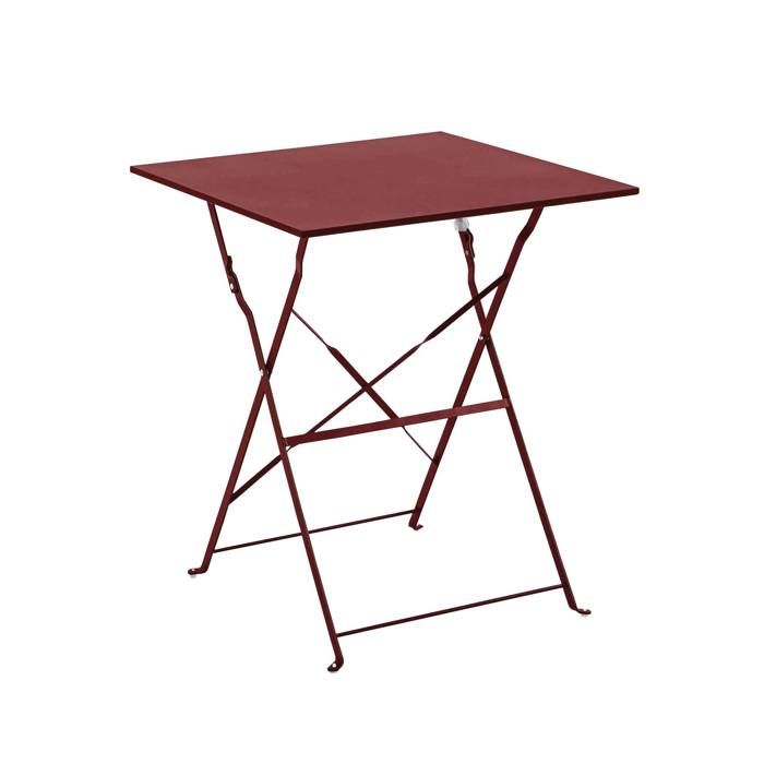 Table de jardin et 2 chaises acier 60 cm vert cactus Rome - Oviala