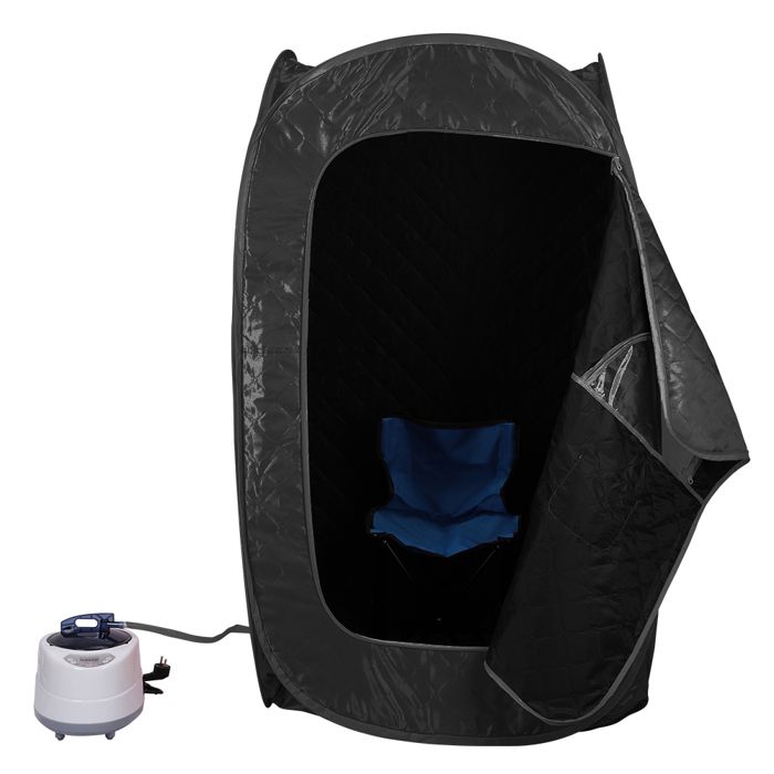 OHMG-Cuiseur Vapeur Portatif Pour Sauna Domestique-Fumoir À Vapeur-Avec Tabouret Pliant-Régulation Température Programmée-Rouge