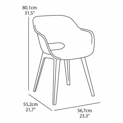 Chaises de jardin - KETER - AKOLA - Lot de 2 en résine - Gris olive - Dossier ergonomique