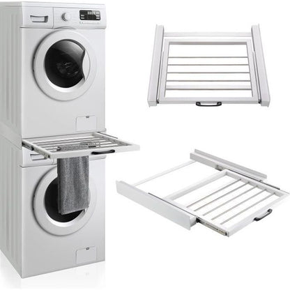 Kit de Superposition pour Lave-Linge Sèche-Linge Standard 60 cm avec Porte-Serviettes Blanc - EN.CASA