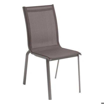 Chaise de jardin empilable "Axant" lin & argile en aluminium traité époxy - Hespéride