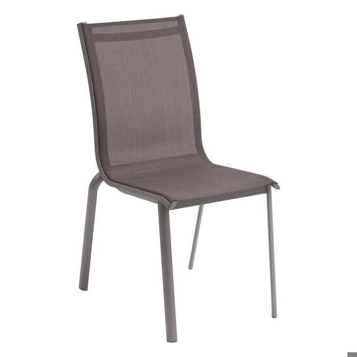 Chaise de jardin empilable "Axant" anthracite & graphite en aluminium traité époxy - Hespéride