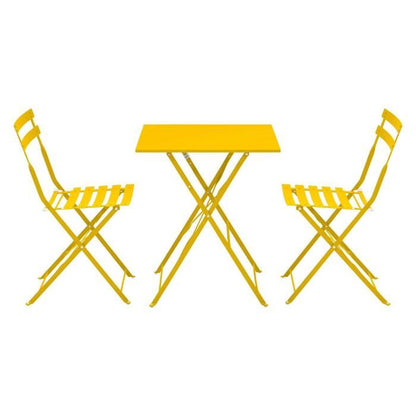 Table de jardin et 2 chaises acier 60 cm vert cactus Rome - Oviala