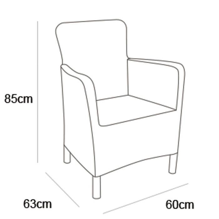 Lot de 6 fauteuils de jardin - Allibert by KETER - BELLA - En résine - Coloris : gris graphite - Empilable
