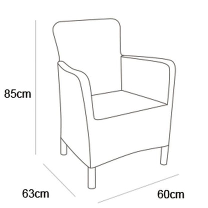 Lot de 6 fauteuils de jardin - Allibert by KETER - BELLA - En résine - Coloris : gris graphite - Empilable
