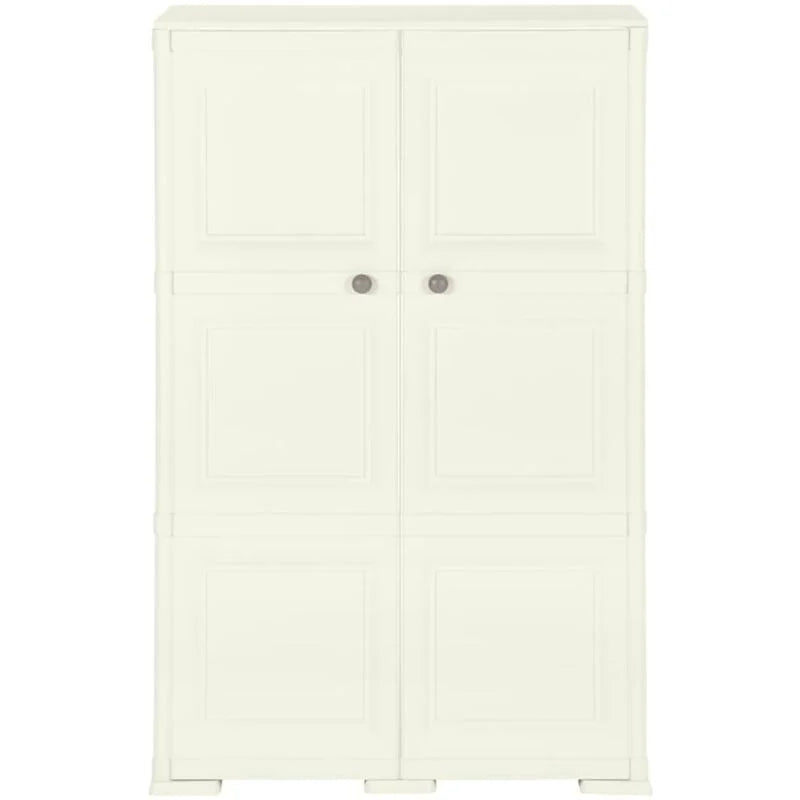 Armoire plastique 79x43x125 cm design bois glace à la vanille - Armoire - Meuble Rangement - Placard - Casier Rangement - Armoire Plastique