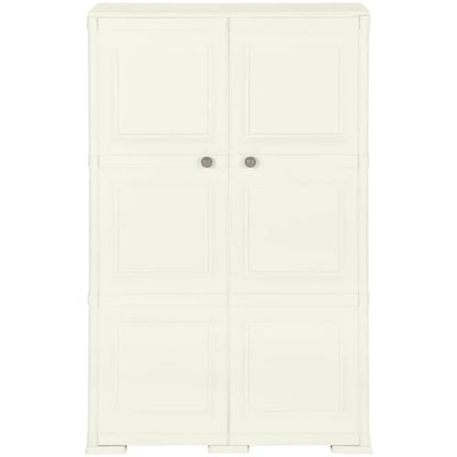 Armoire plastique 79x43x125 cm design bois glace à la vanille - Armoire - Meuble Rangement - Placard - Casier Rangement - Armoire Plastique