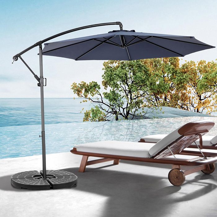 Parasol - Gutent - Double face - Rectangulaire - Mât déporté - Bleu marine
