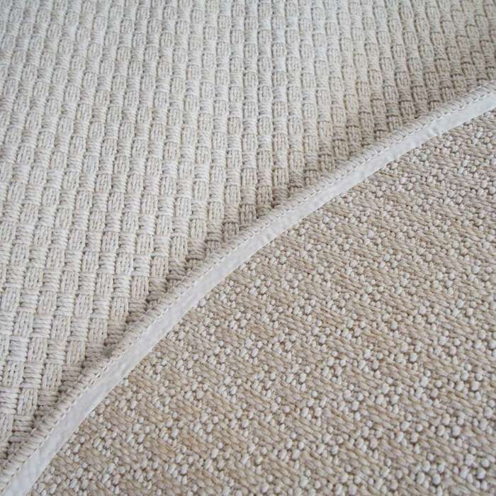 Tapis d'extérieur/intérieur aspect jute blanc D160