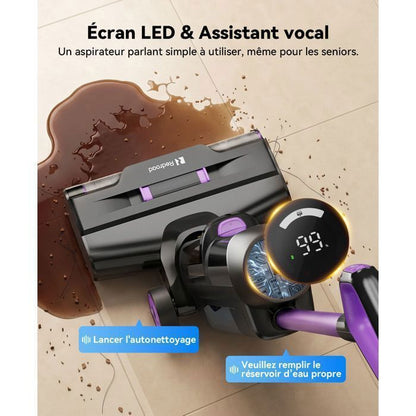Aspirateur Laveur 3-en-1 20000Pa-2026 Redroad H15-Autonomie 50 Mins,Autonettoyage & Auto-Propulsé,Grand réservoir 910ML,Écran LED