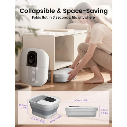 Bain de Pieds Massage pliant ALLJOY, température constante, Écran tactile, Masseur de Pieds Pliable avec Bulles