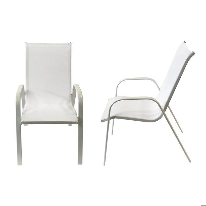 Lot de 4 chaises MARBELLA en textilène gris - aluminium gris anthracite