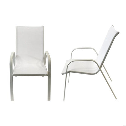 Lot de 4 chaises MARBELLA en textilène gris - aluminium gris anthracite
