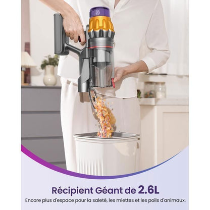 Aspirateur Balai sans Fil - MAUOKE - 750W - 80 Min Autonomie - 2,6 L Capacité - Filtre HEPA Double