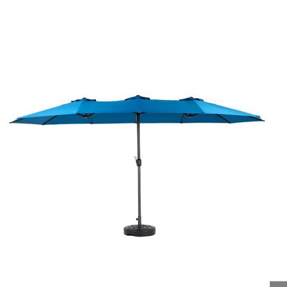 Parasol d'extérieur - LANGTU - 14,8 pieds - Rectangulaire double face - Manivelle - Bleu foncé