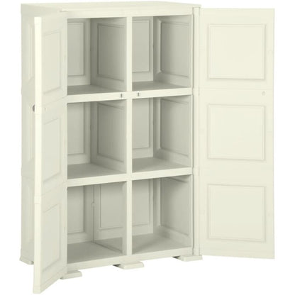 Armoire plastique 79x43x125 cm design bois glace à la vanille - Armoire - Meuble Rangement - Placard - Casier Rangement - Armoire Plastique